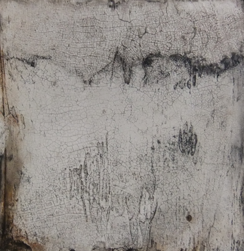 Werknr. SK_116 | O. T. Intonaco, Öl, Wachs auf Holz | 30 x 30 cm |